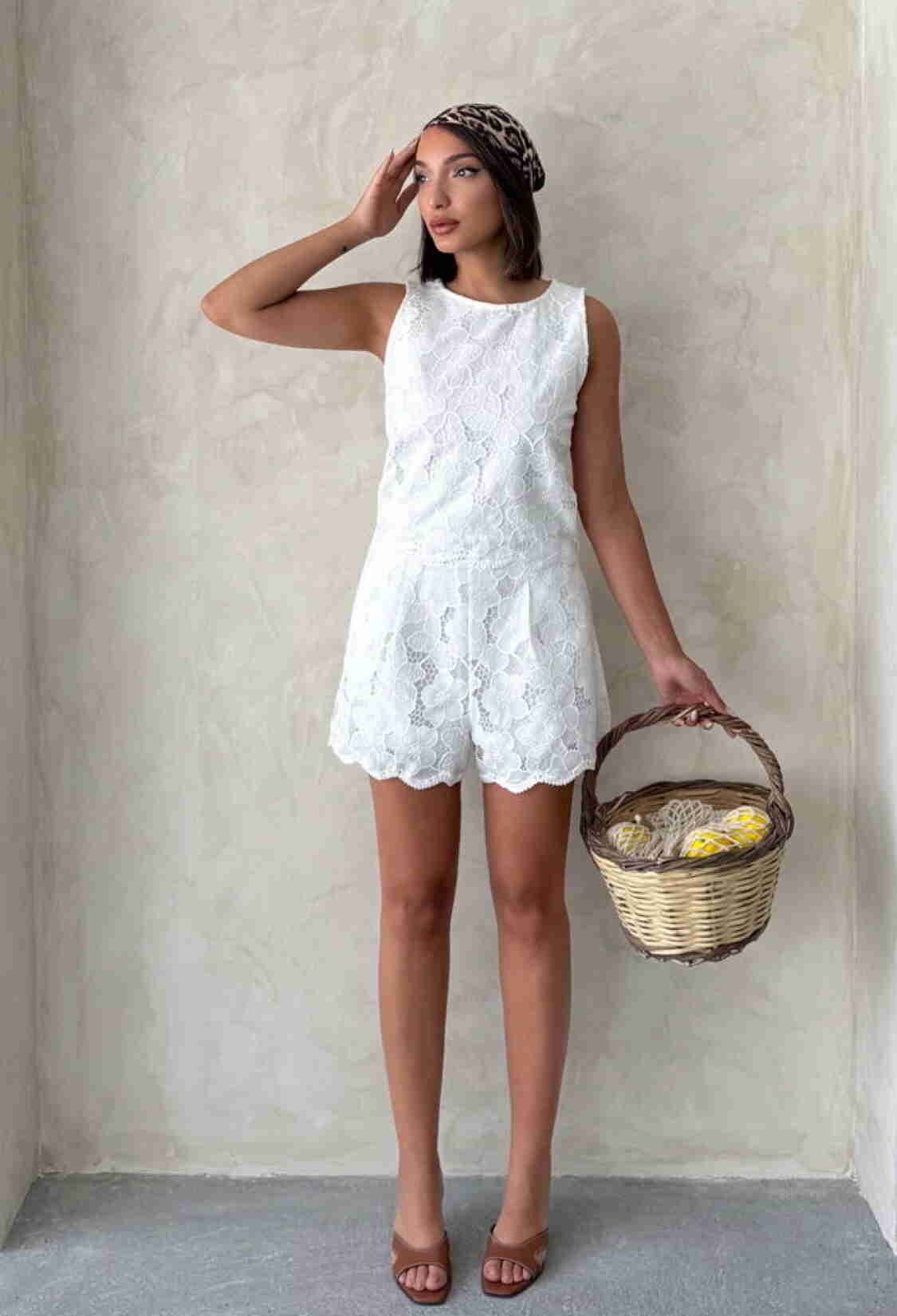 White Floral High Waist Bermuda Shorts - Brand: Topshow - Women & Kids, Baby Clothes Wholesale - TheBS Women