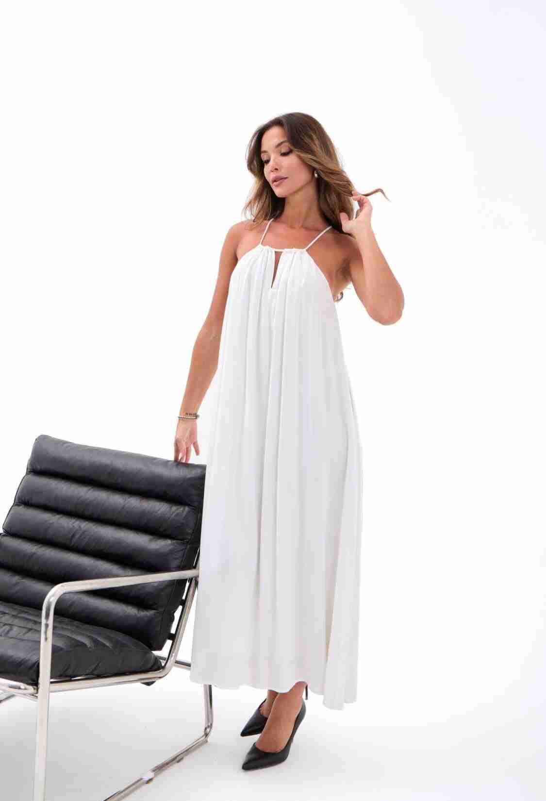 White Sexy Elegant Slip Maxi Dress - Brand: Fame - Women & Kids, Baby Clothes Wholesale - TheBS Women