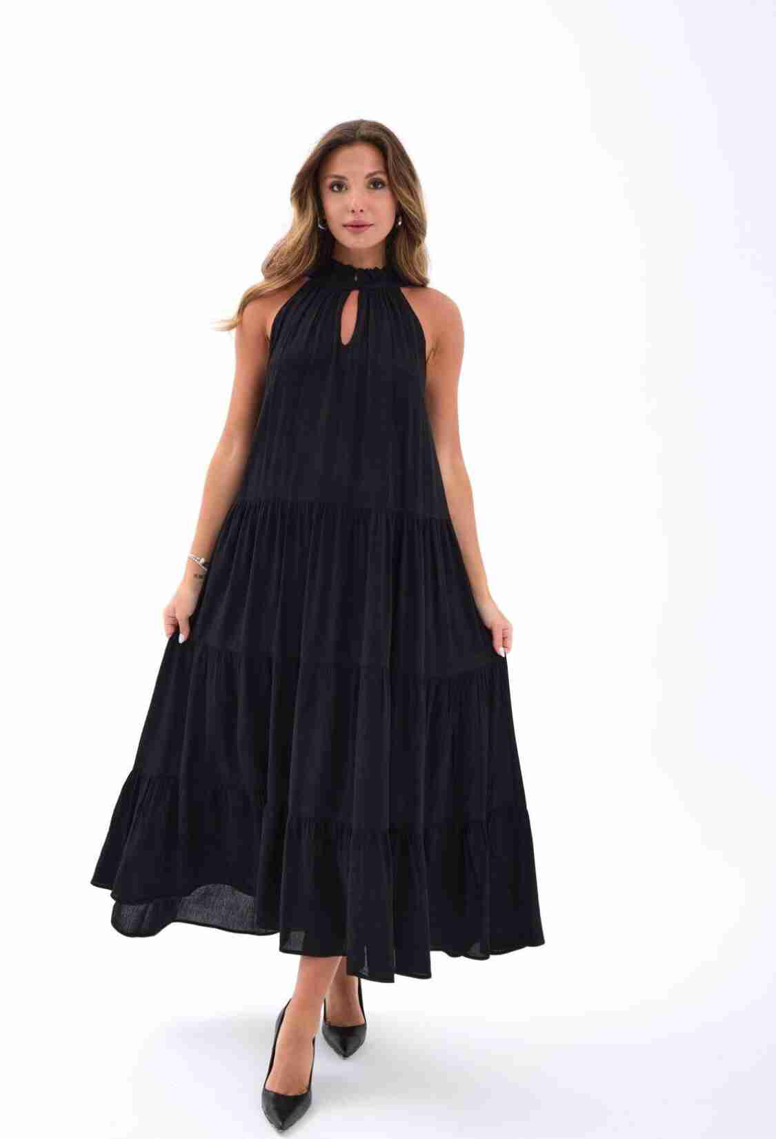 Elegant Sleeveless Babydoll Maxi Dress - Brand: Fame - Women & Kids, Baby Clothes Wholesale - TheBS Women