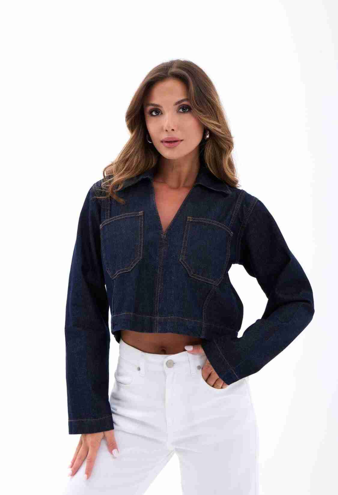 Navy Blue Casual Vintage Retro Shirt - Brand: Fame - Women & Kids, Baby Clothes Wholesale - TheBS Women