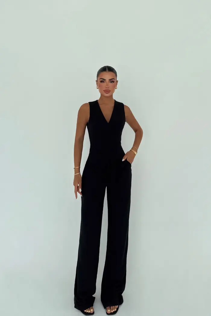 Tailored Slim Fit Sleeveless Jumpsuit - Producer: EYYO ATELIER - Wholesale Women Clothes - TheBS Women