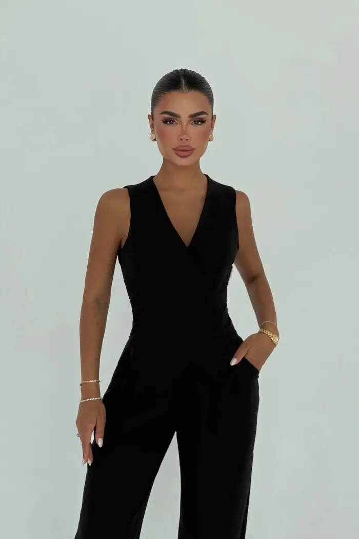 Tailored Slim Fit Sleeveless Jumpsuit - Producer: EYYO ATELIER - Wholesale Women Clothes - TheBS Women