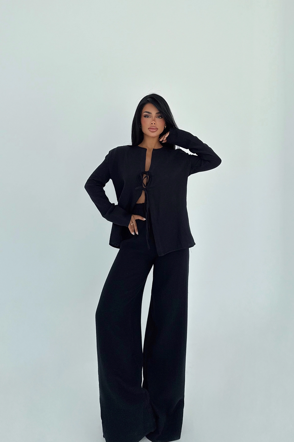 Elegant Casual Set With Palazzo Pants - Brand: EYYO ATELIER - Women & Kids, Baby Clothes Wholesale - TheBS Women