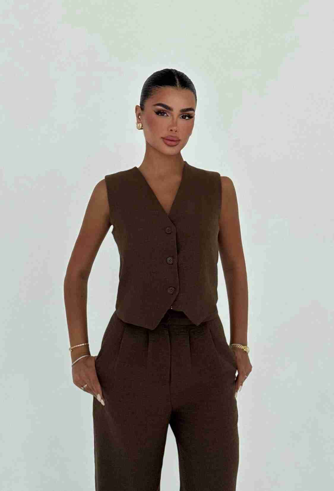Formal Elegant Suit With Wide Leg Palazzo Pants - Brand: EYYO ATELIER - Women & Kids, Baby Clothes Wholesale - TheBS Women