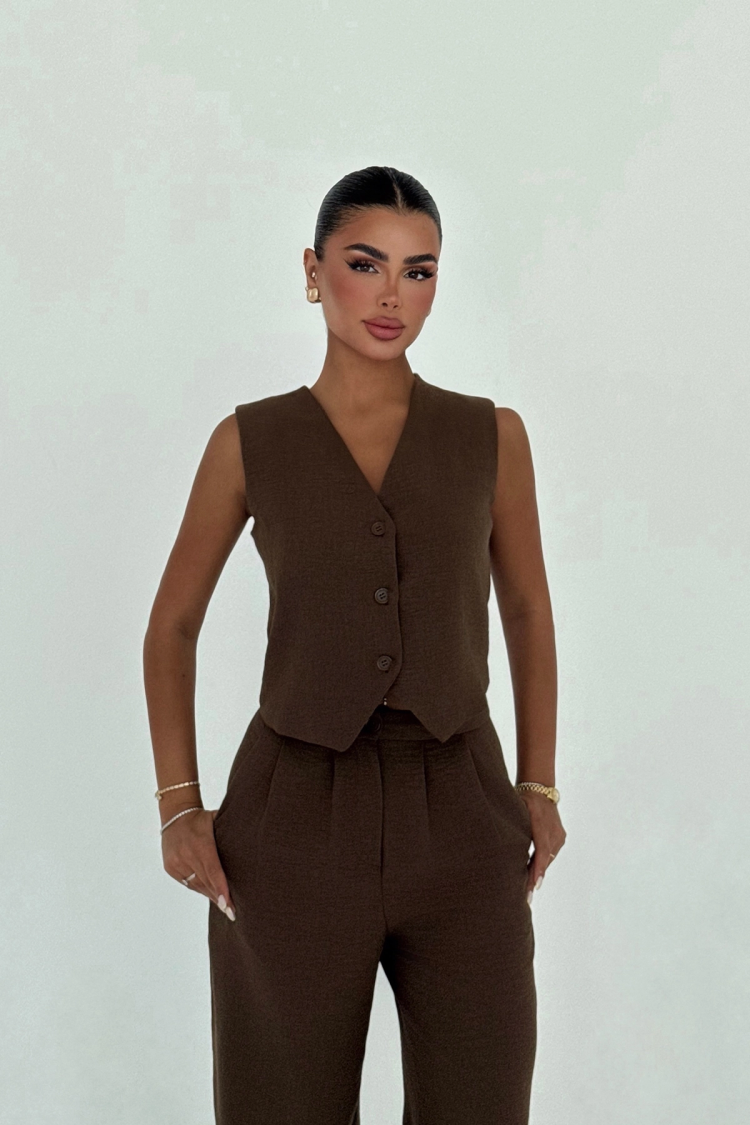 Formal Elegant Suit With Wide Leg Palazzo Pants - Producer: EYYO ATELIER - Wholesale Women Clothes - TheBS Women