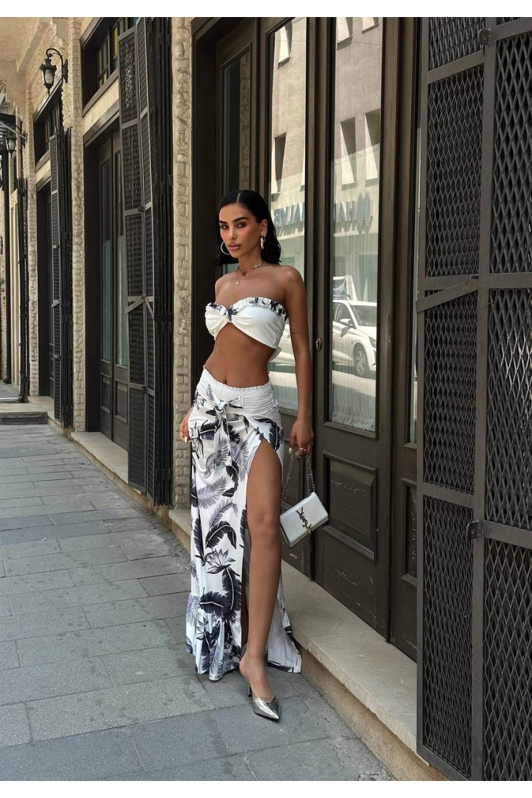 White Floral Mermaid Maxi Skirt Set - Brand: My Jest Fashion - Women & Kids, Baby Clothes Wholesale - TheBS Women