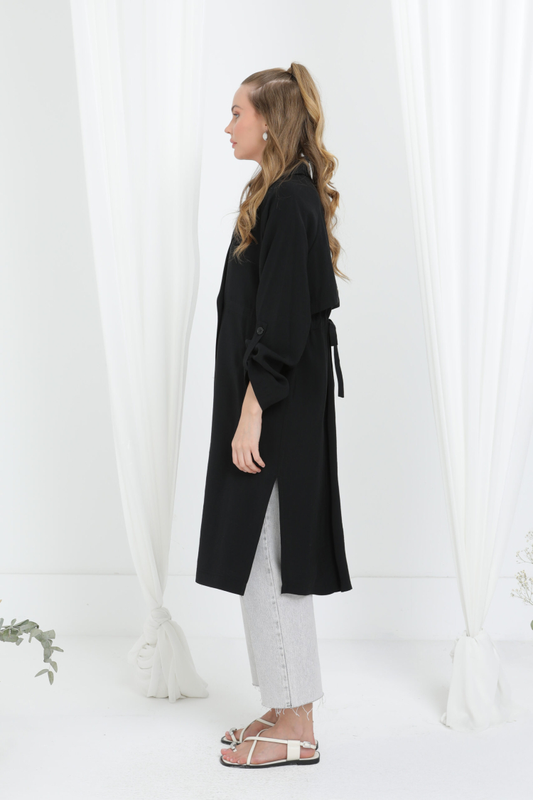 Elegant Single-Breasted Long Coat - Brand: Puane - Women & Kids, Baby Clothes Wholesale - TheBS Women
