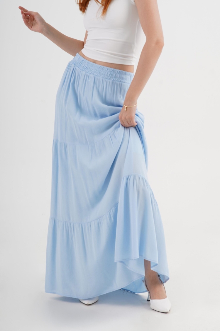 Layered Maxi Skirt Mid Waist Casual Boho - Brand: Lustrin - Women & Kids, Baby Clothes Wholesale - TheBS Women