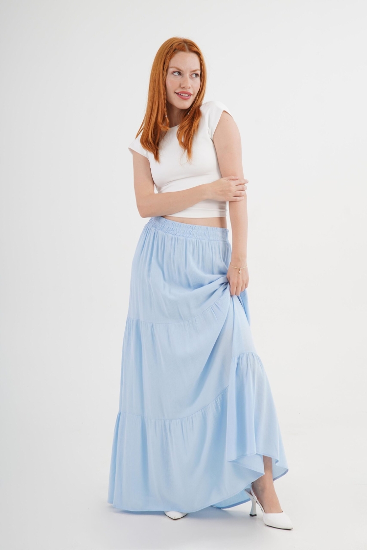 Layered Maxi Skirt Mid Waist Casual Boho - Brand: Lustrin - Women & Kids, Baby Clothes Wholesale - TheBS Women