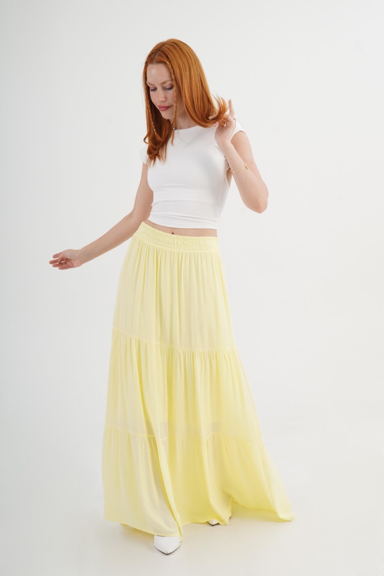 Layered Maxi Skirt With Mid Waist - Brand: Lustrin - Women & Kids, Baby Clothes Wholesale - TheBS Women