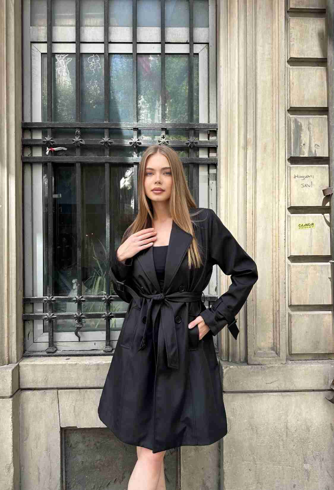ElegantTrenchcoat Double-Breasted Wrapover - Brand: My Jest Fashion - Women & Kids, Baby Clothes Wholesale - TheBS Women