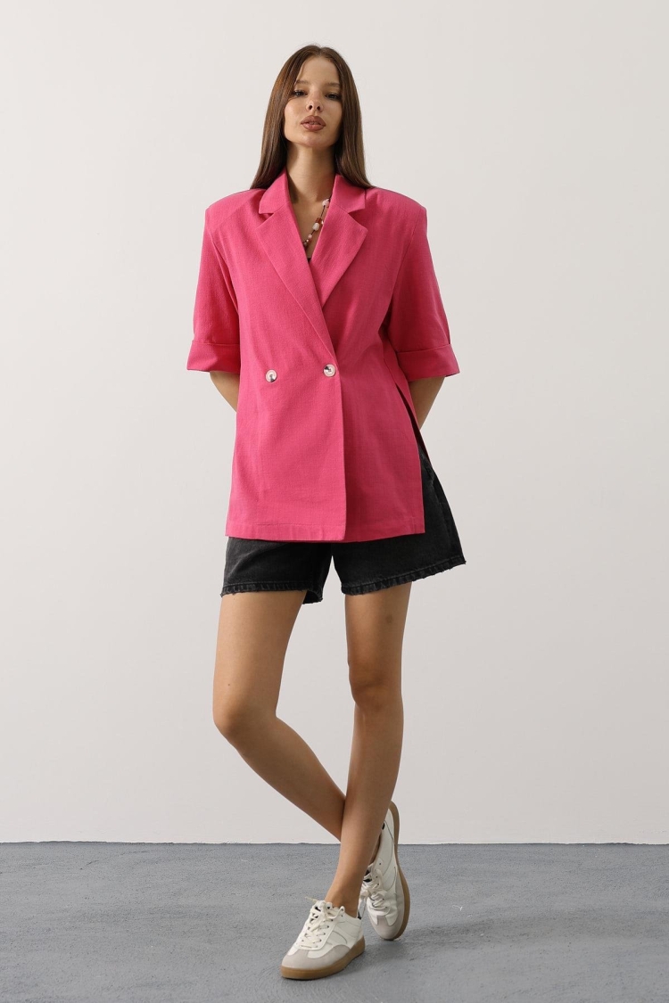 Pink Double-Breasted Blazer Jacket - Brand: Reyon - Women & Kids, Baby Clothes Wholesale - TheBS Women