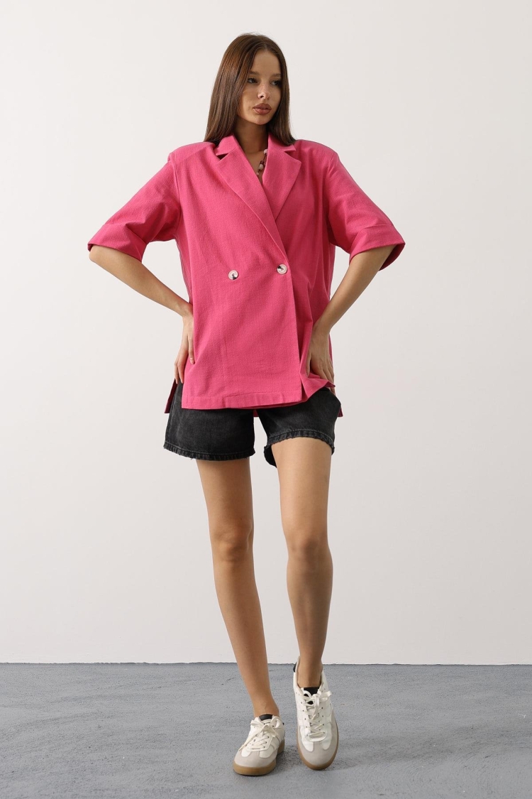 Pink Double-Breasted Blazer Jacket - Brand: Reyon - Women & Kids, Baby Clothes Wholesale - TheBS Women