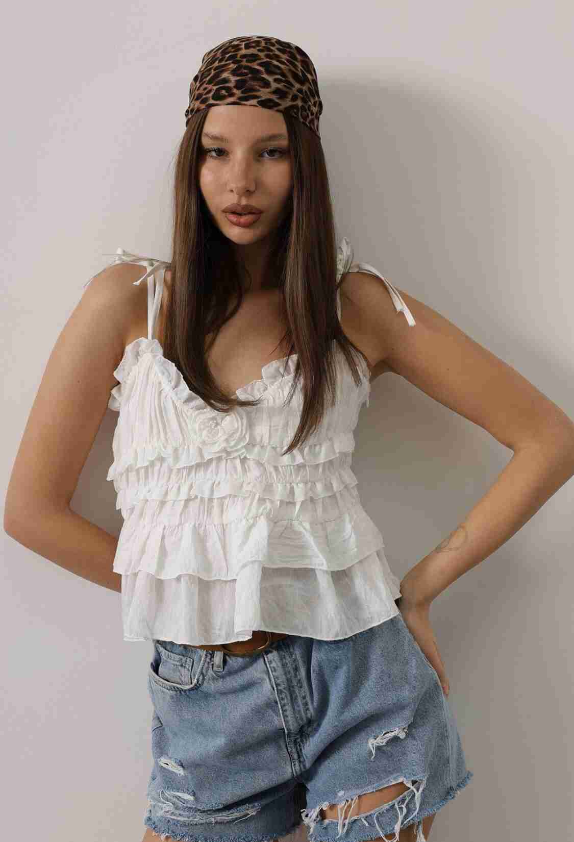 Boho Sleeveless Blouse With Sweetheart Neck - Brand: Reyon - Women & Kids, Baby Clothes Wholesale - TheBS Women
