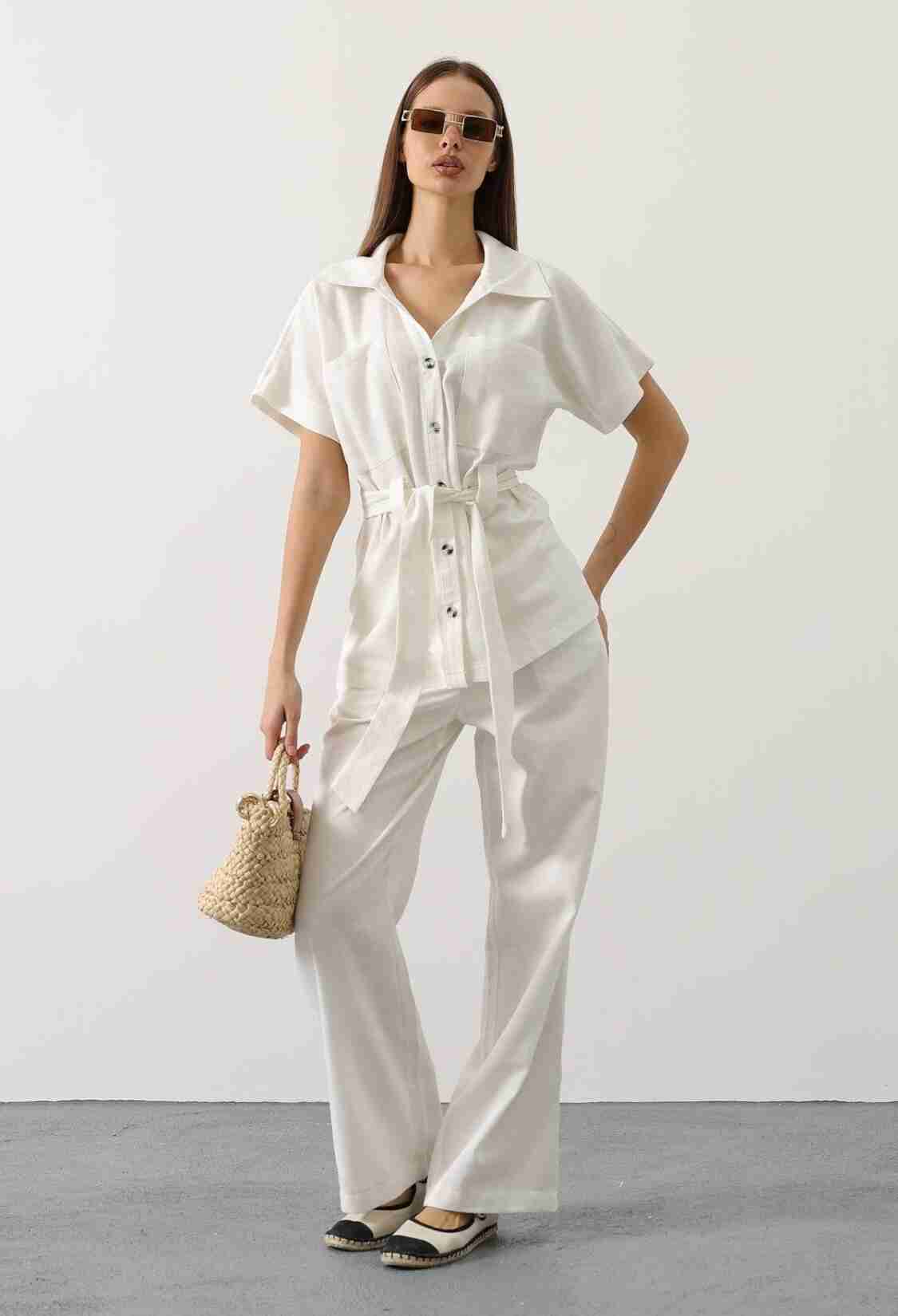Elegant Buttoned Palazzo Set - Brand: Reyon - Women & Kids, Baby Clothes Wholesale - TheBS Women