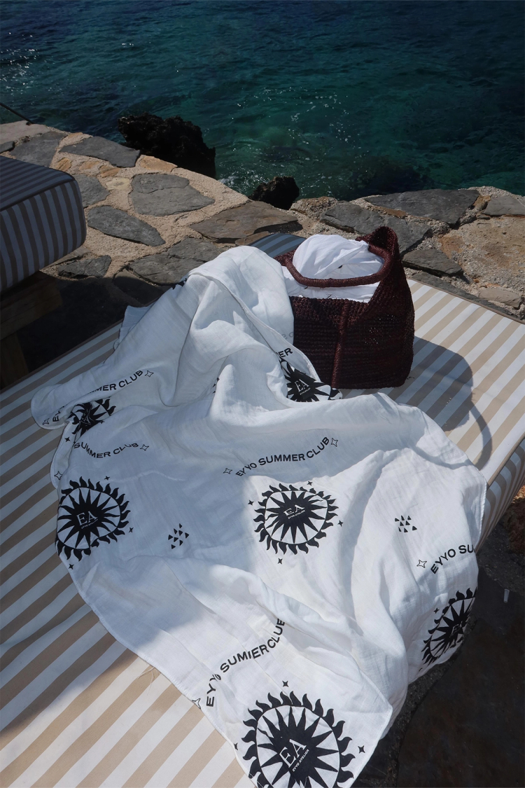 White Casual Boho Elegant Pareo With Letter Print - Brand: EYYO ATELIER - Women & Kids, Baby Clothes Wholesale - TheBS Women