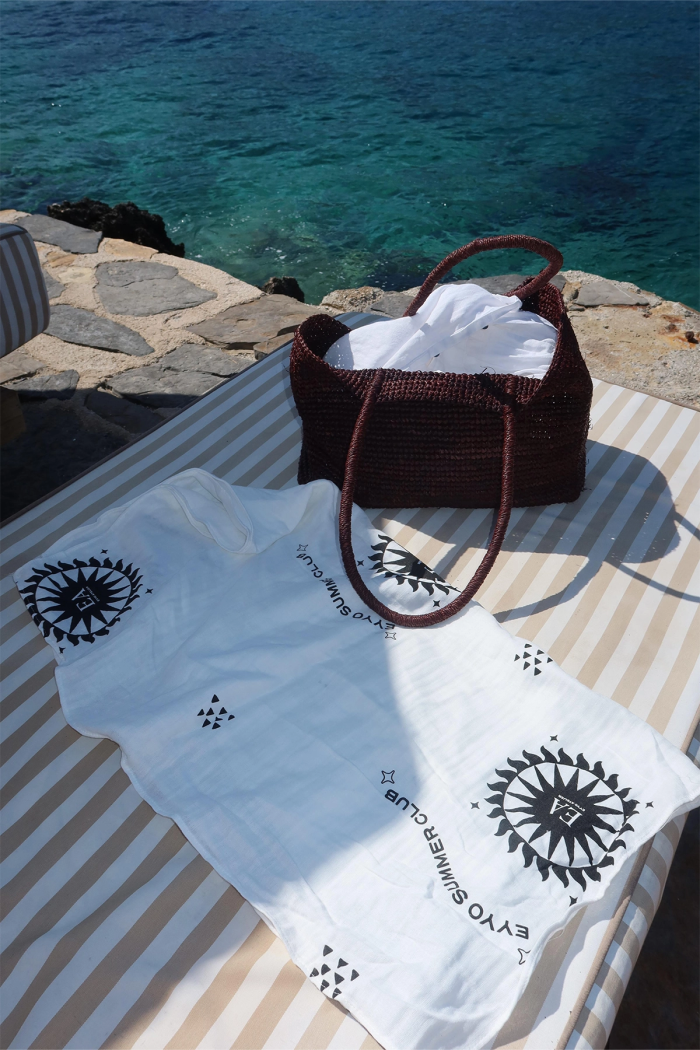 White Casual Boho Elegant Pareo With Letter Print - Producer: EYYO ATELIER - Wholesale Women Clothes - TheBS Women