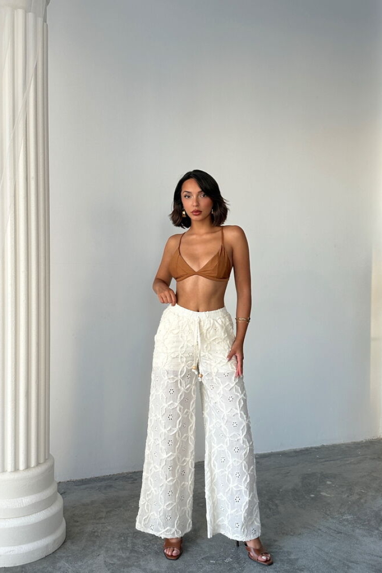 White Boho Elegant Palazzo Pants - Producer: Topshow - Wholesale Women Clothes - TheBS Women