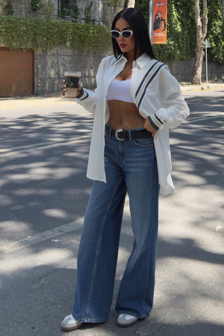 Oversize Poplin Shirt With Band Detail - Producer: Sobe Istanbul - Wholesale Women Clothes - TheBS Women