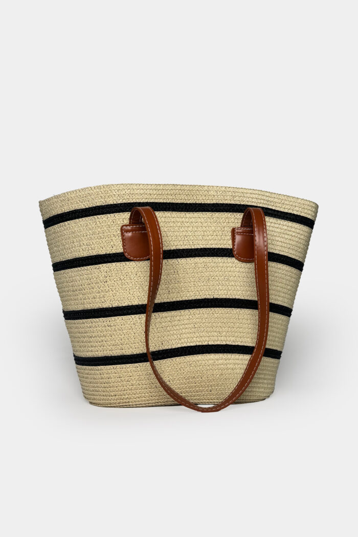 Striped Straw Bag - Beige - Producer: Black Fashion - Wholesale Women Clothes - TheBS Women