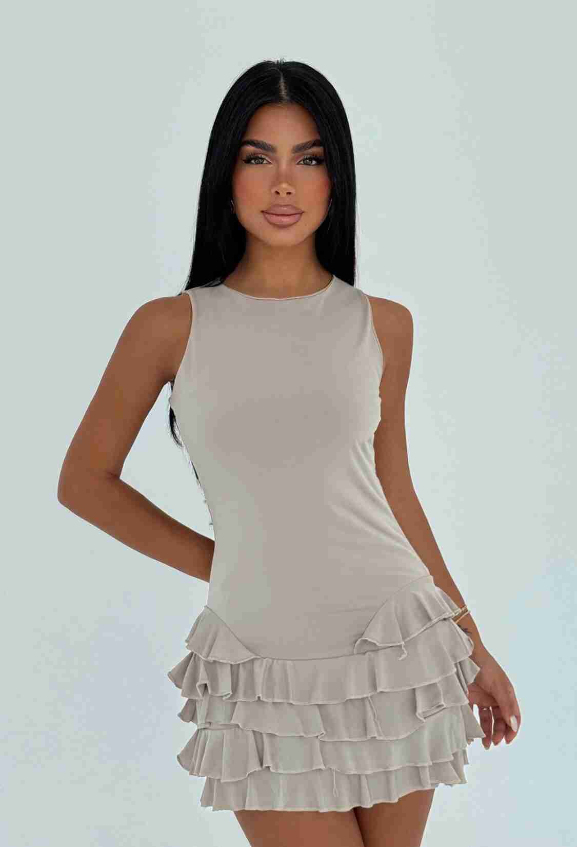 Sleeveless Bodycon Mini Dress With Cap Sleeves - Brand: EYYO ATELIER - Women & Kids, Baby Clothes Wholesale - TheBS Women