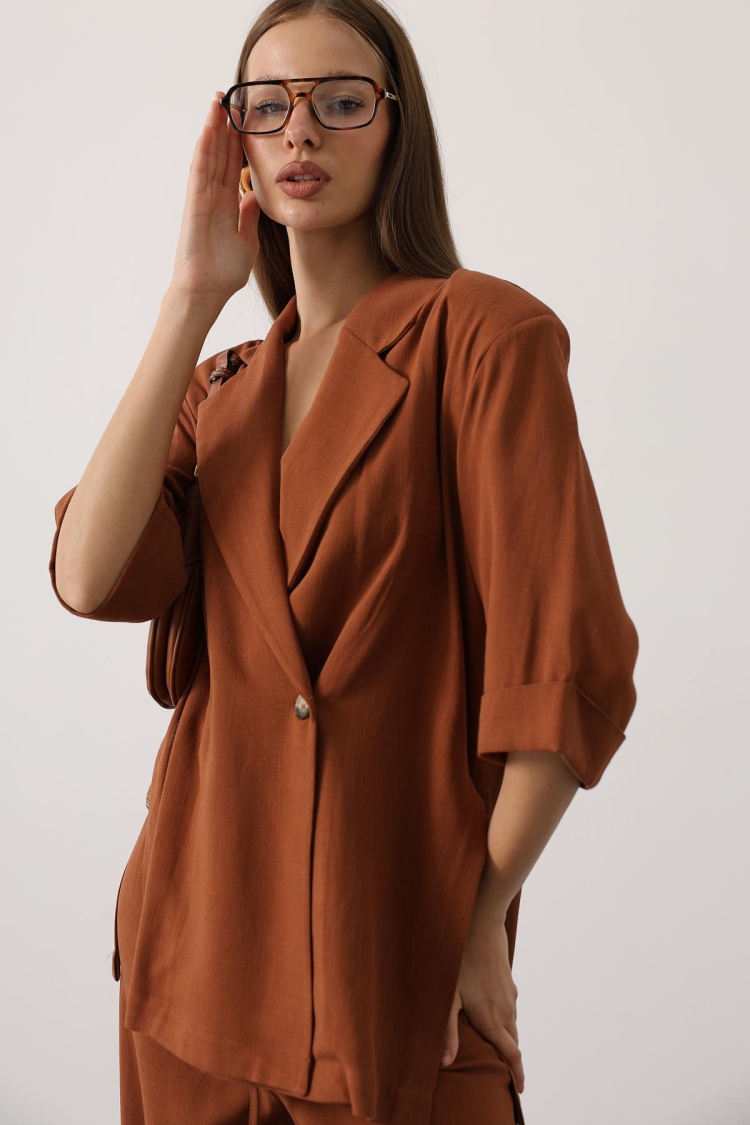 Elegant Suit With Notched Neck And Wide Leg Palazzo - Brand: Reyon - Women & Kids, Baby Clothes Wholesale - TheBS Women