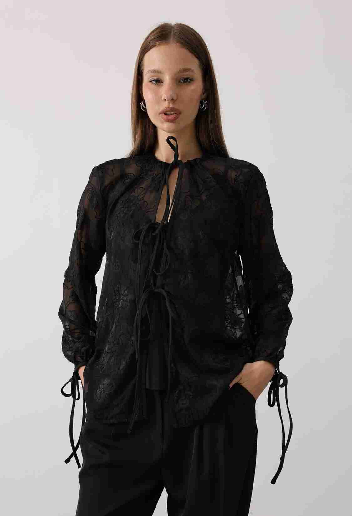 Elegant Formal Tie Closure Shirt - Brand: Reyon - Women & Kids, Baby Clothes Wholesale - TheBS Women