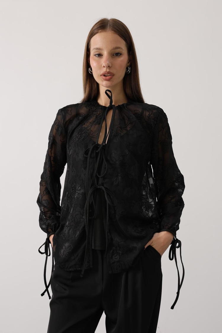 Elegant Formal Tie Closure Shirt - Brand: Reyon - Women & Kids, Baby Clothes Wholesale - TheBS Women