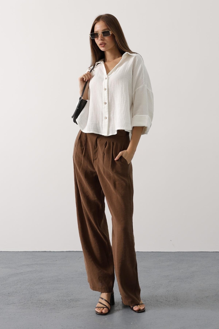 White Casual Elegant Boho Shirt - Brand: Reyon - Women & Kids, Baby Clothes Wholesale - TheBS Women