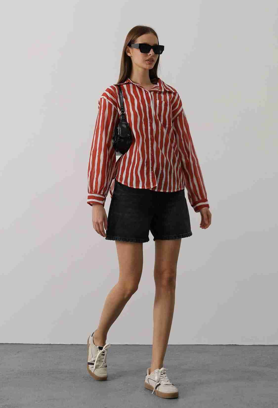Casual Striped Buttoned Shirt - Brand: Reyon - Women & Kids, Baby Clothes Wholesale - TheBS Women