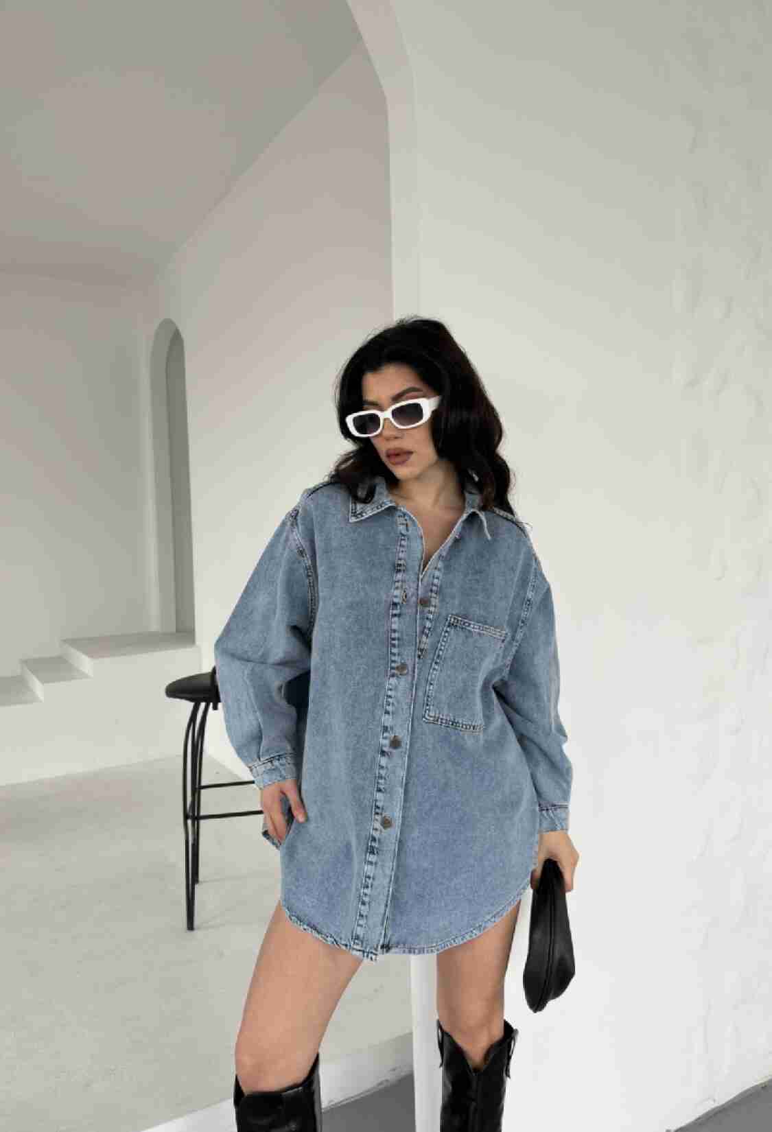 Casual Oversized Shirt With Notched Neck - Brand: XLove - Women & Kids, Baby Clothes Wholesale - TheBS Women