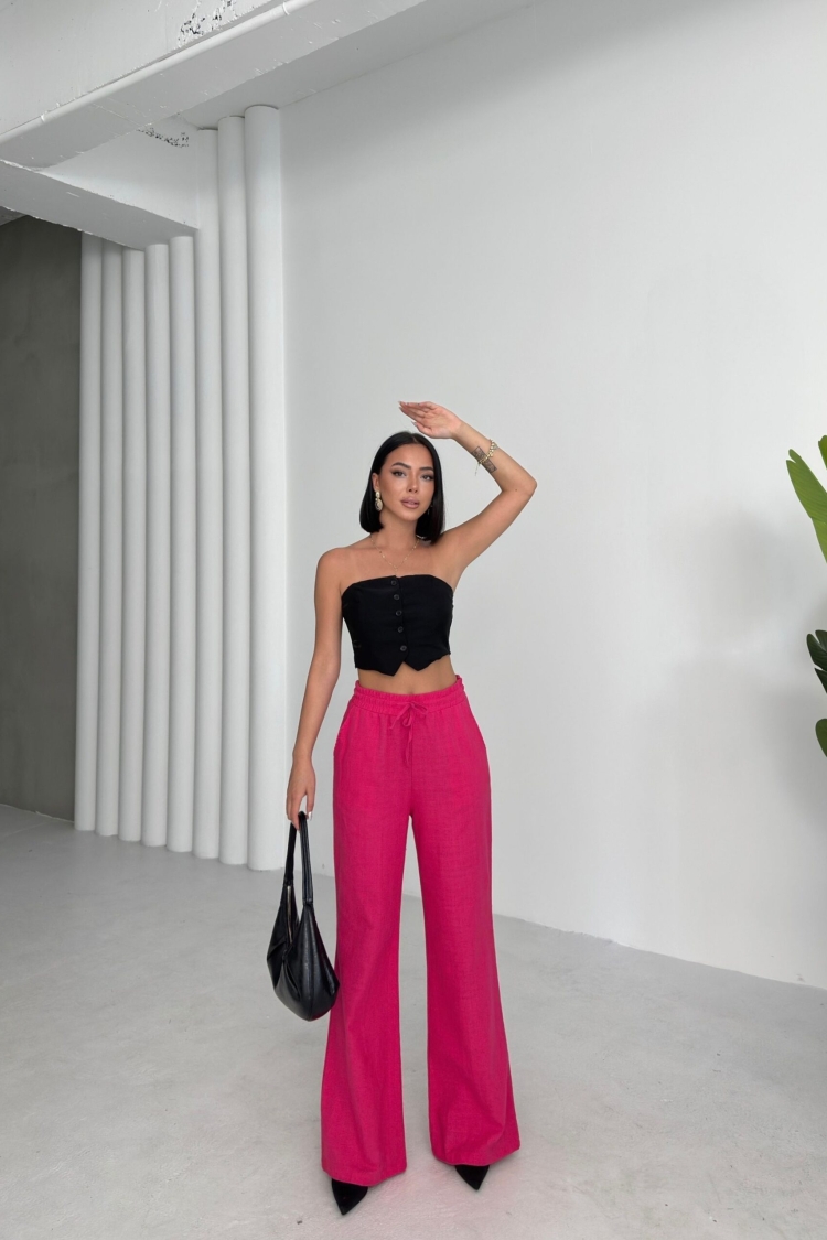Pink Palazzo Pants High Waist Wide Leg - Brand: Ouz Fashion - Women & Kids, Baby Clothes Wholesale - TheBS Women