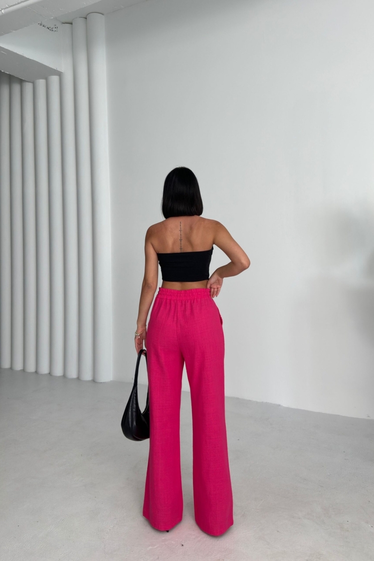 Pink Palazzo Pants High Waist Wide Leg - Brand: Ouz Fashion - Women & Kids, Baby Clothes Wholesale - TheBS Women