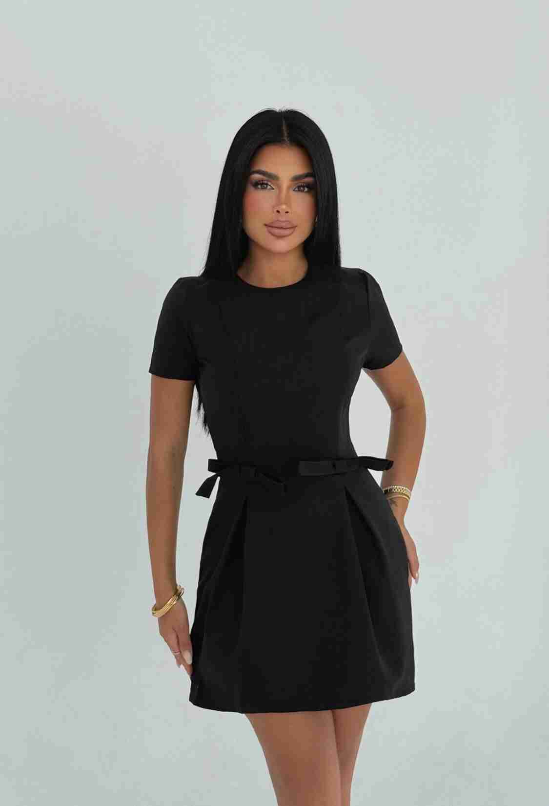 ElegantA-Line Mini Dress With Short Sleeve - Brand: EYYO ATELIER - Women & Kids, Baby Clothes Wholesale - TheBS Women