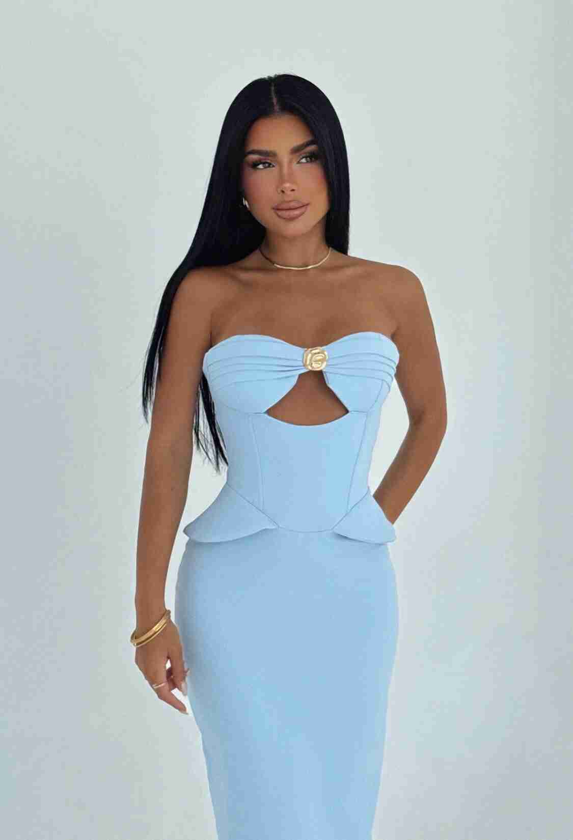 Strapless Dress With Pocket Detail - Brand: EYYO ATELIER - Women & Kids, Baby Clothes Wholesale - TheBS Women