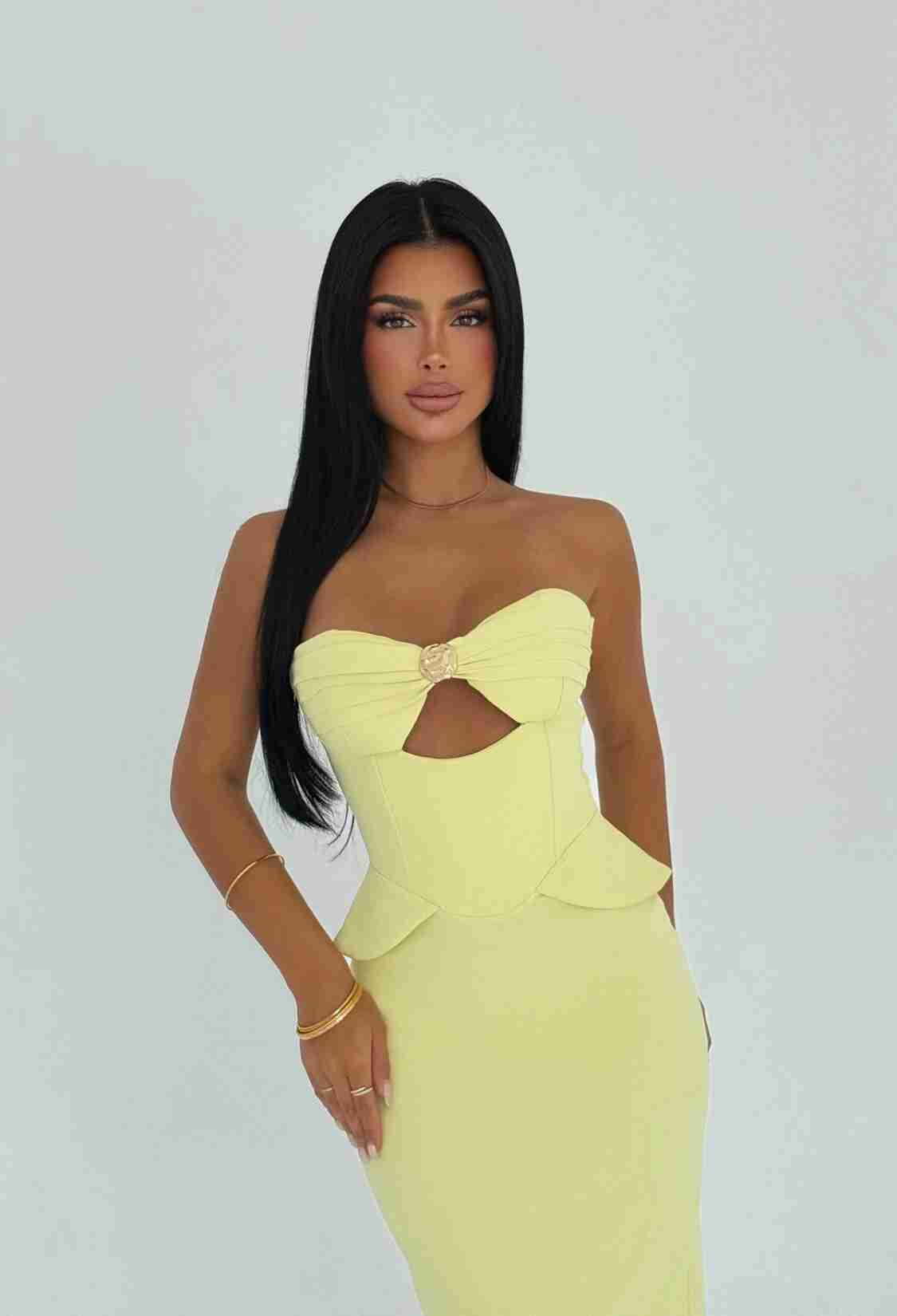 Strapless Bodycon Dress With Cap Sleeves - Brand: EYYO ATELIER - Women & Kids, Baby Clothes Wholesale - TheBS Women