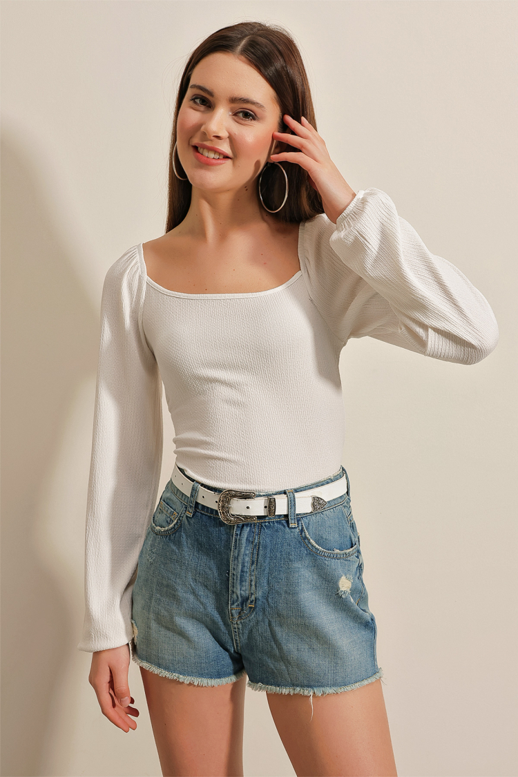 Balloon Sleeve Knitted Blouse - Producer: Bigdart - Wholesale Women Clothes - TheBS Women