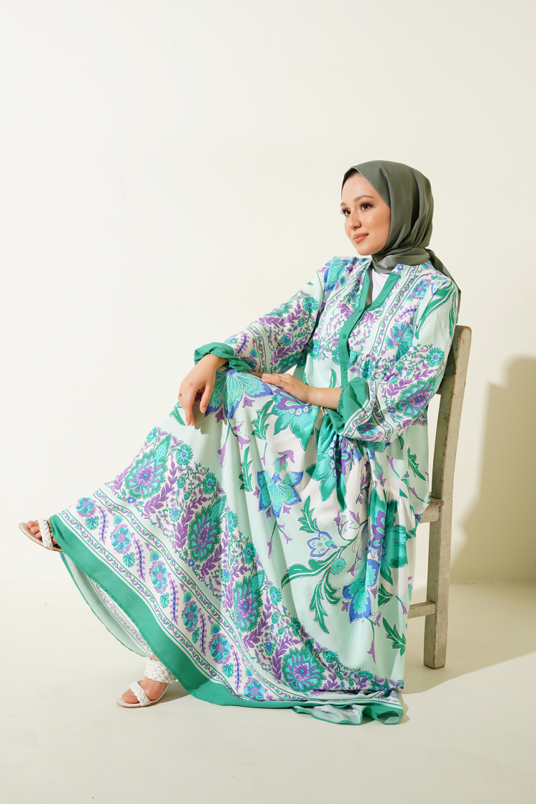 Authentic Patterned Hijab Dress - D. - Producer: Bigdart - Wholesale Women Clothes - TheBS Women