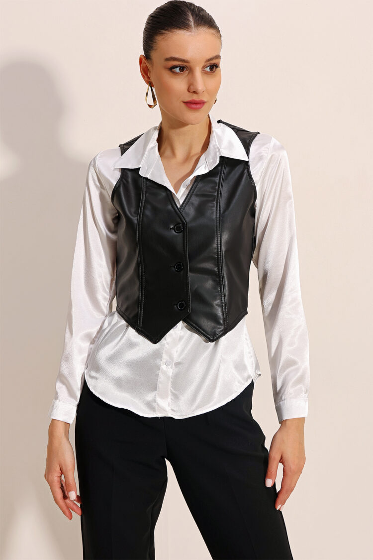 Faux Leather Vest - Producer: Bigdart - Wholesale Women Clothes - TheBS Women