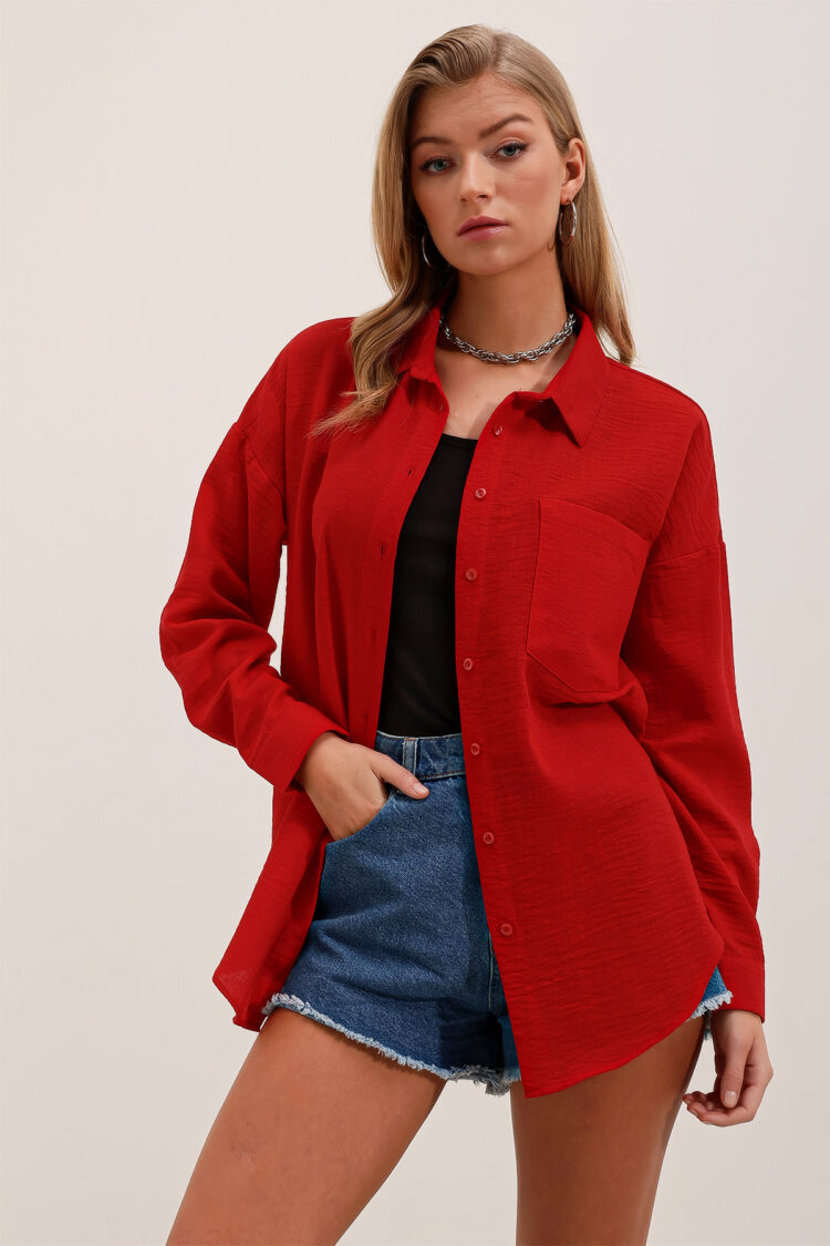 Single Pocket Oversize Shirt - Producer: Bigdart - Wholesale Women Clothes - TheBS Women