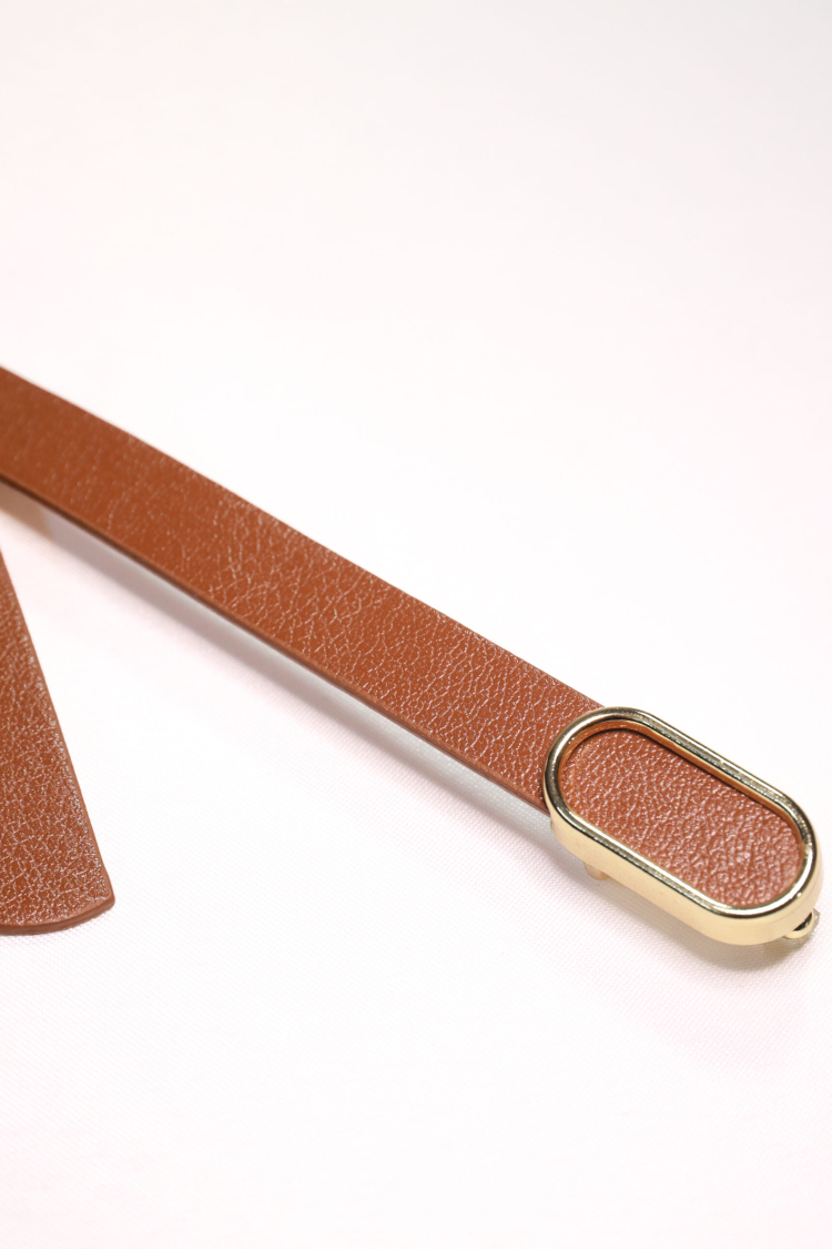 Thin Belt With Imported Oval Gold Buckle - Producer: Fiori - Wholesale Women Clothes - TheBS Women