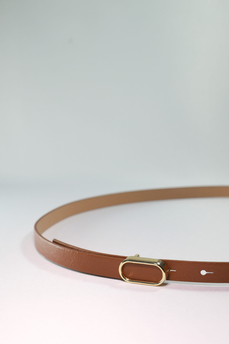 Thin Belt With Imported Oval Gold Buckle - Producer: Fiori - Wholesale Women Clothes - TheBS Women