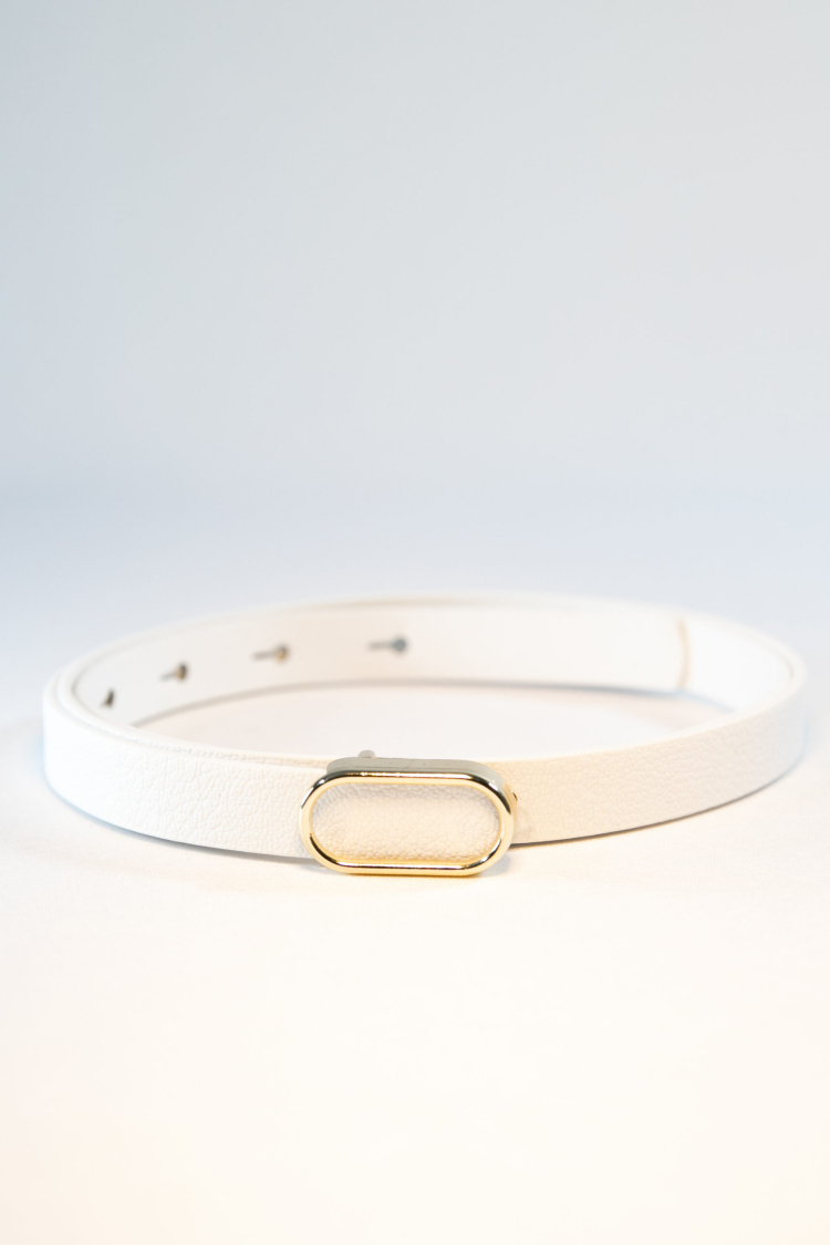 Thin Belt With Imported Oval Gold Buckle - Producer: Fiori - Wholesale Women Clothes - TheBS Women