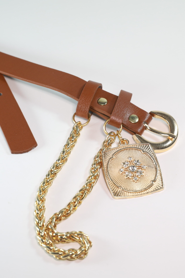 King Chain Medallion Detailed Women's Belt - Producer: Fiori - Wholesale Women Clothes - TheBS Women