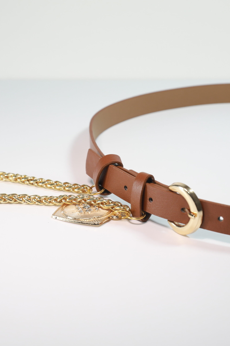 King Chain Medallion Detailed Women's Belt - Producer: Fiori - Wholesale Women Clothes - TheBS Women