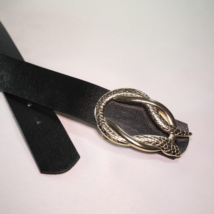 Women's Belt With Gold Snake Buckle - Producer: Fiori - Wholesale Women Clothes - TheBS Women