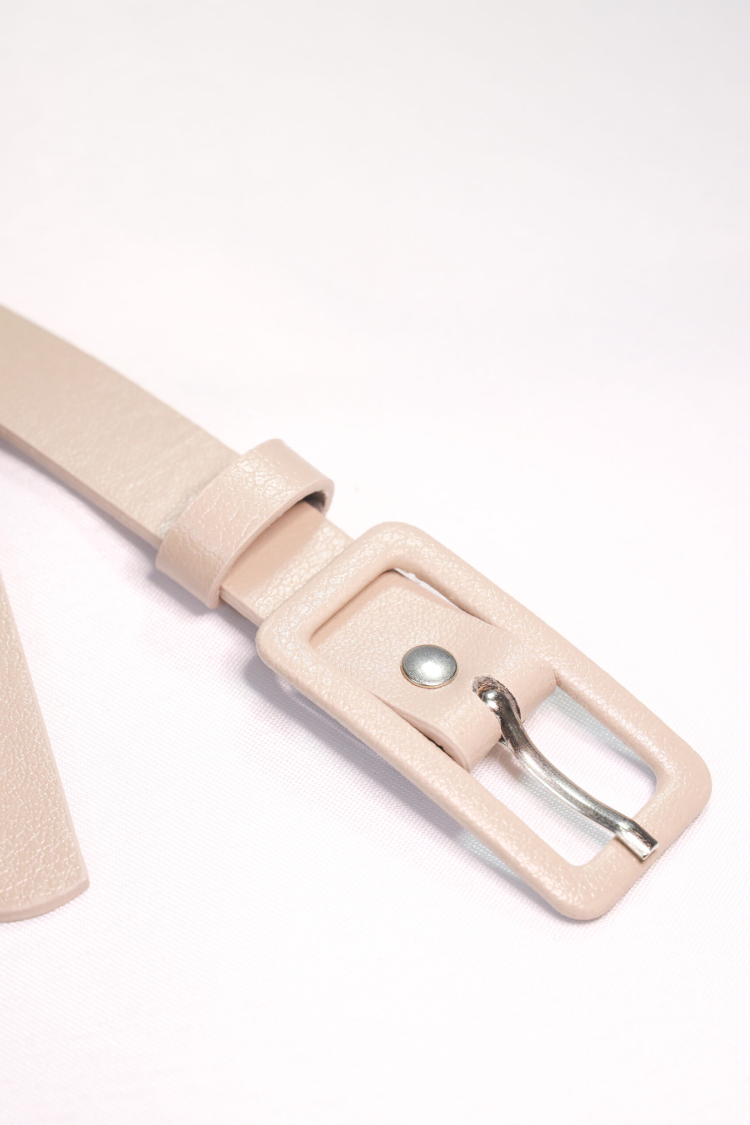 Rectangular Plated Buckle Women's Belt - Producer: Fiori - Wholesale Women Clothes - TheBS Women
