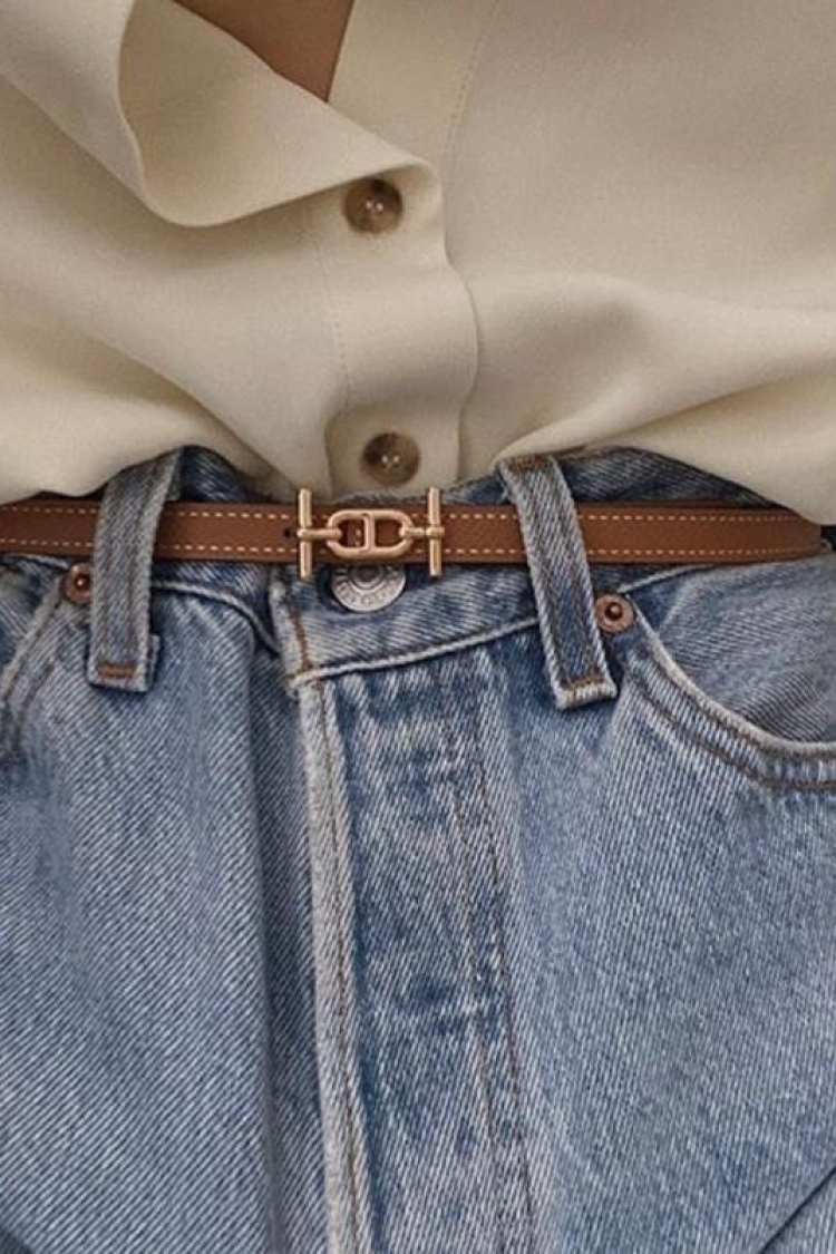 Thin Belt With Gold Buckle - Producer: Fiori - Wholesale Women Clothes - TheBS Women