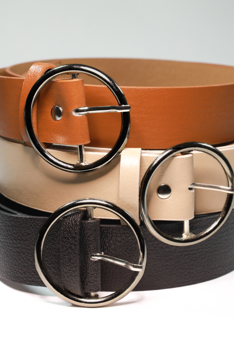 Women's Belt With Round Buckle - Producer: Fiori - Wholesale Women Clothes - TheBS Women