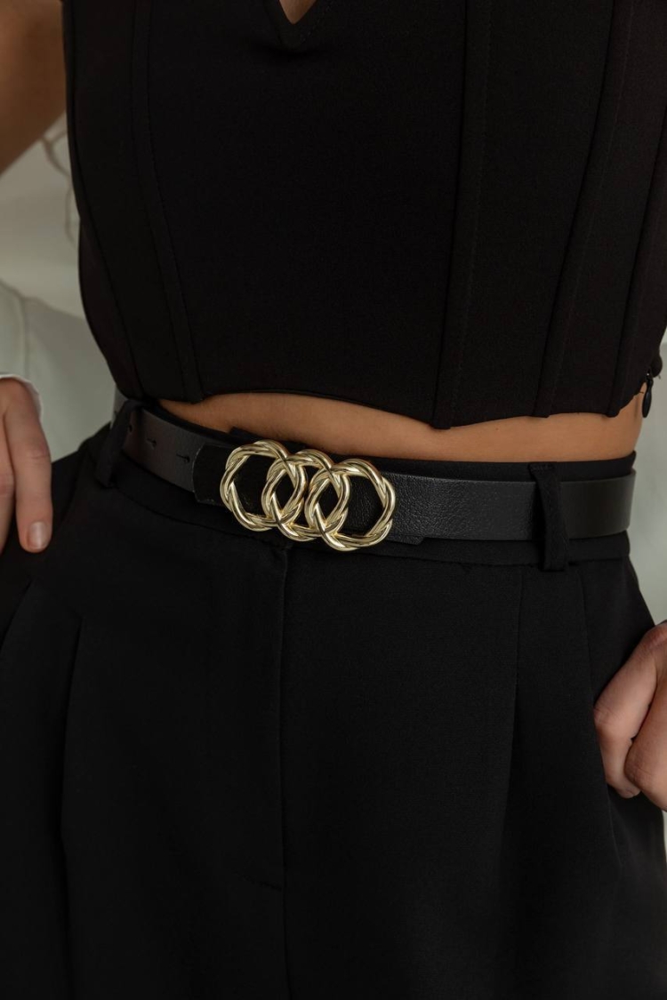 Women's Belt With United Ring Buckle - Producer: Fiori - Wholesale Women Clothes - TheBS Women